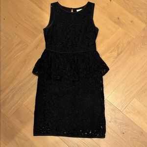 Banana Republic Black Peplum Lace Mini Dress